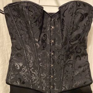 Sleek Black Boned Waist Trainer Corset for a Flawless Silhouette NEW